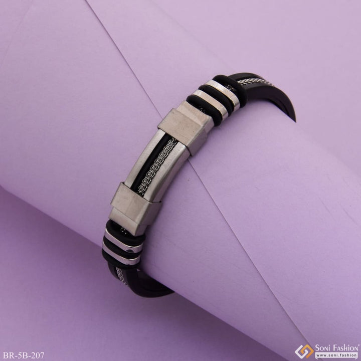 Superior quality unique design men’s bracelet on purple surface