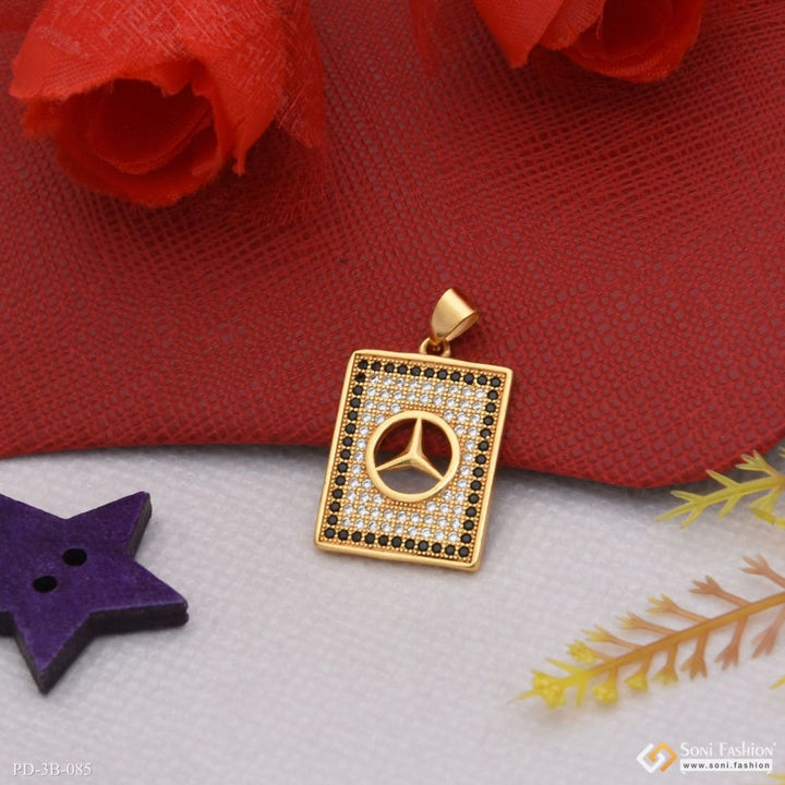 Triangle with diamond fancy design high-quality gold plated