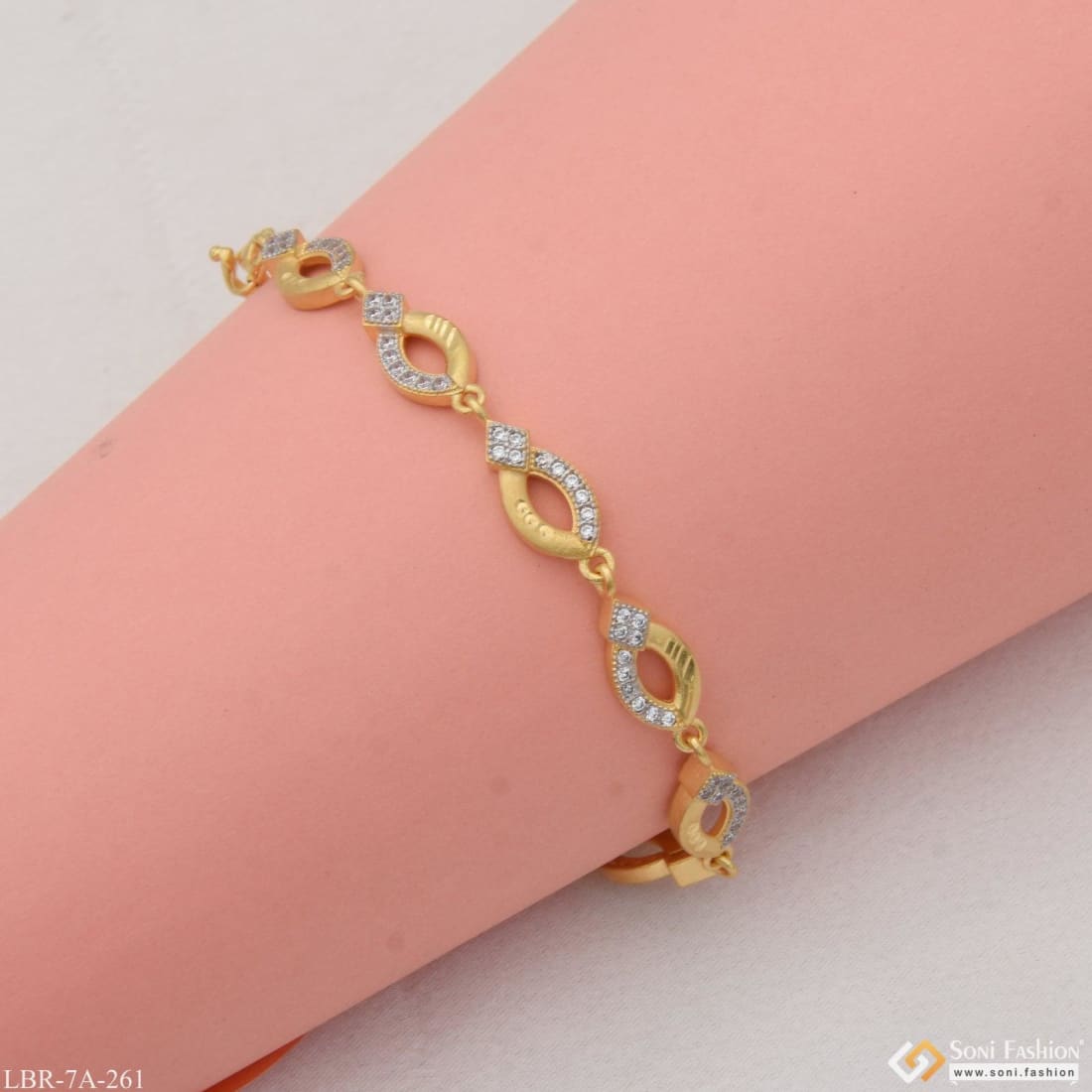 1 Gram Gold Plated With Diamond Casual Design Bracelet For Ladies - Style  A203 – Soni Fashion®