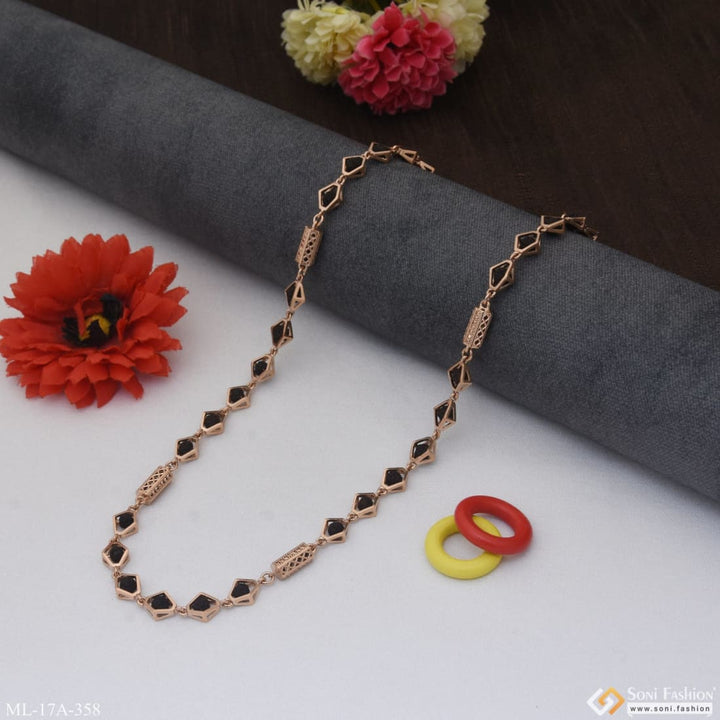 Unique Design Glittering Rose Gold Color Rudraksha Mala For