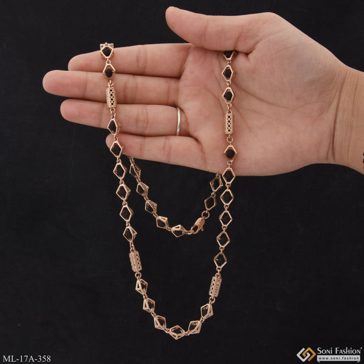 Unique Design Glittering Rose Gold Color Rudraksha Mala For