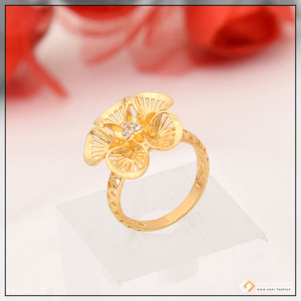 Eye-Catching Diamond Design Gold Plated Ring for Ladies - Style LRG-127