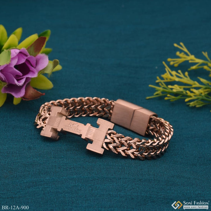 Rose Gold Stainless Steel Metal Bracelet with Cross Design - Style A900 by Very Best Design