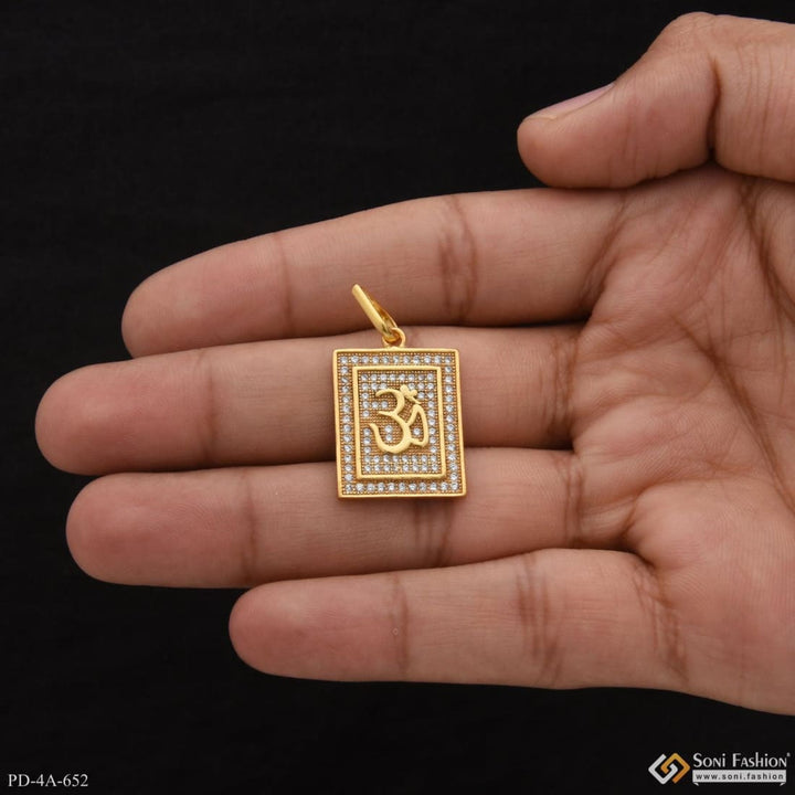 Very high quality om with diamond background in gold plated