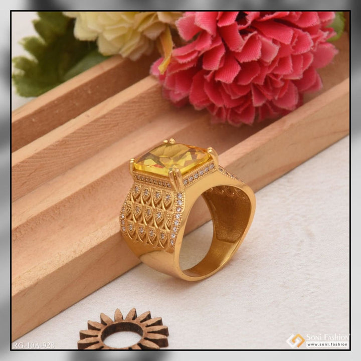 Yellow stone with diamond exceptional design high-quality