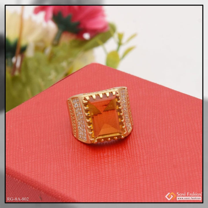 Yellow stone with diamond latest design high-quality gold