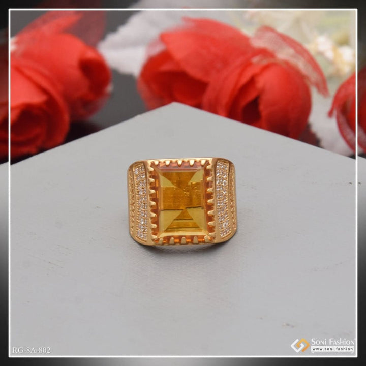 Yellow stone with diamond latest design high-quality gold