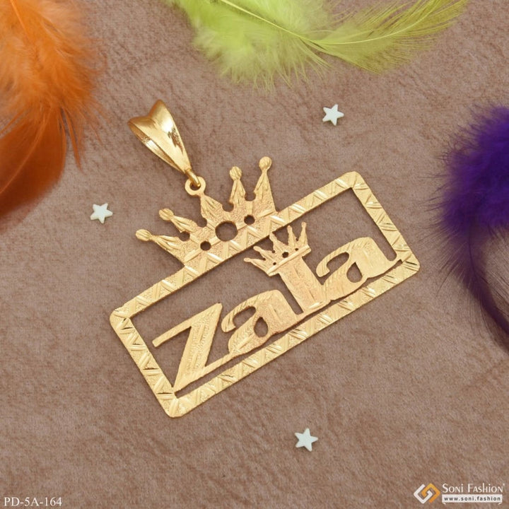 Zala (letter) King-crown Fashion-forward Design Gold Plated