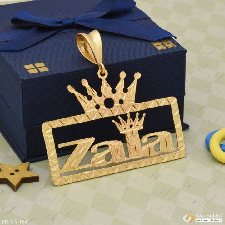 Zala (letter) King-crown Fashion-forward Design Gold Plated