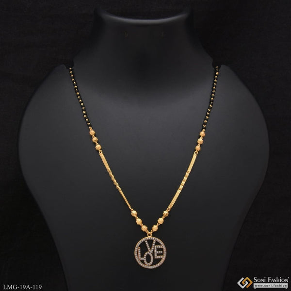 1 Gram Gold Plated Love With Diamond High-class Design Mangalsutra - Style A119