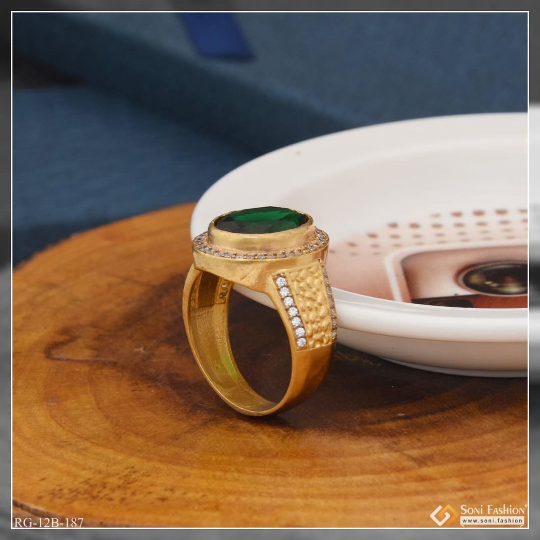 Genuine Emerald Mens Ring, 925 Solid Sterling Silver Mens Natural Green  Emerald Heavy Gemstone, Rose Gold Finish, 22K Gold Fill - Etsy