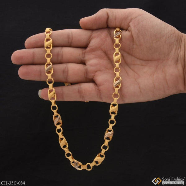 1 Gram Gold Plated Kohli Best Quality Elegant Design Chain for Men - Style C084