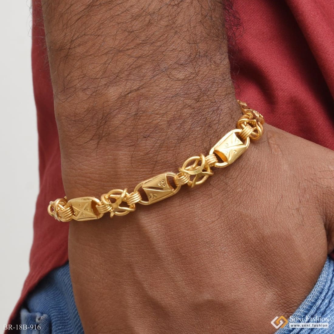 916 Gold Barrel Design Bracelet (D1 / D2) | Merlin Goldsmith
