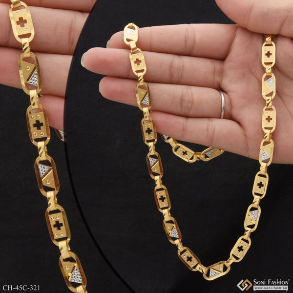 1 Gram Gold Plated Plus Nawabi Sophisticated Design Chain For Men - Style C321