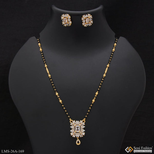 American Diamond Silver Mangalsutra Drop Earrings | Shop Now @ Paksha -  Paksha India